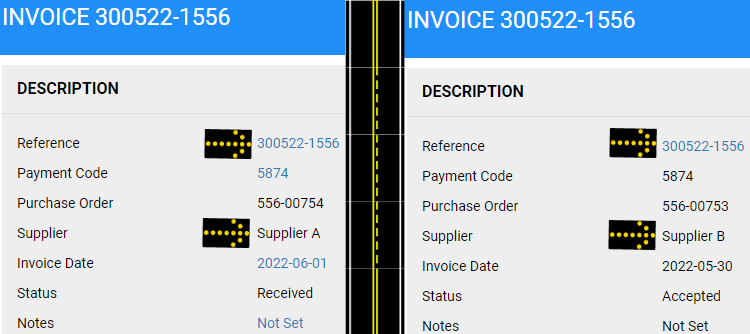 Invoice reference number